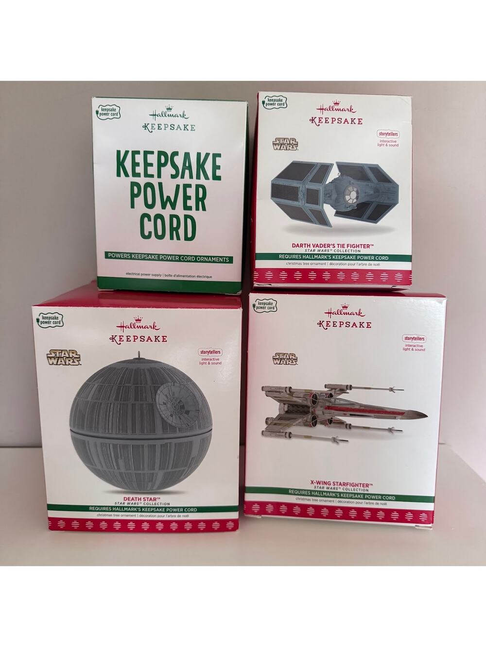 Hallmark Star Wars Keepsake Storyteller 2017 Ornament Lot Death Star Starfighter